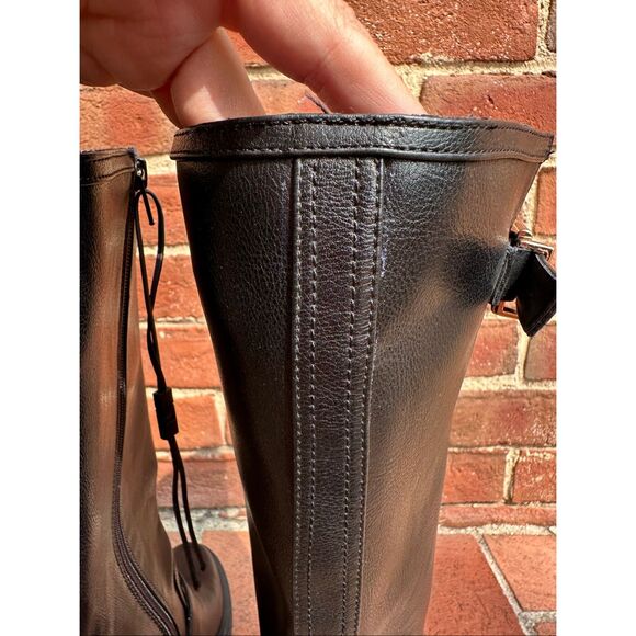 Ann Taylor Loft $200 black Tall Biker Boots womens size 7 NEW - Picture 8 of 10
